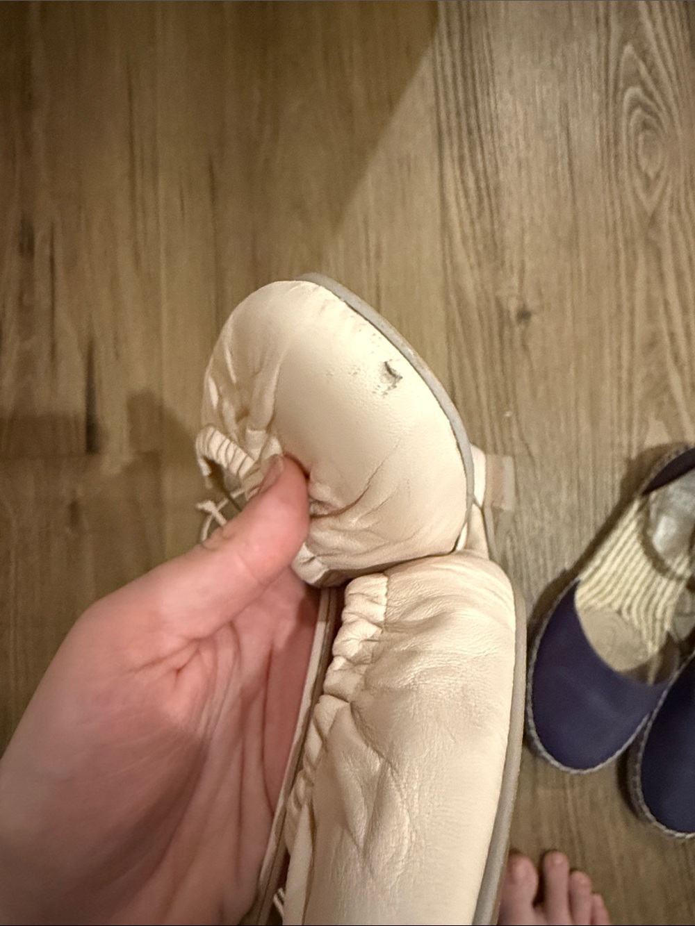 Dolce Vita / Cancun Cream Ballet Lace Up Leather Flats light pink  Size 8.5 - Picture 6 of 8